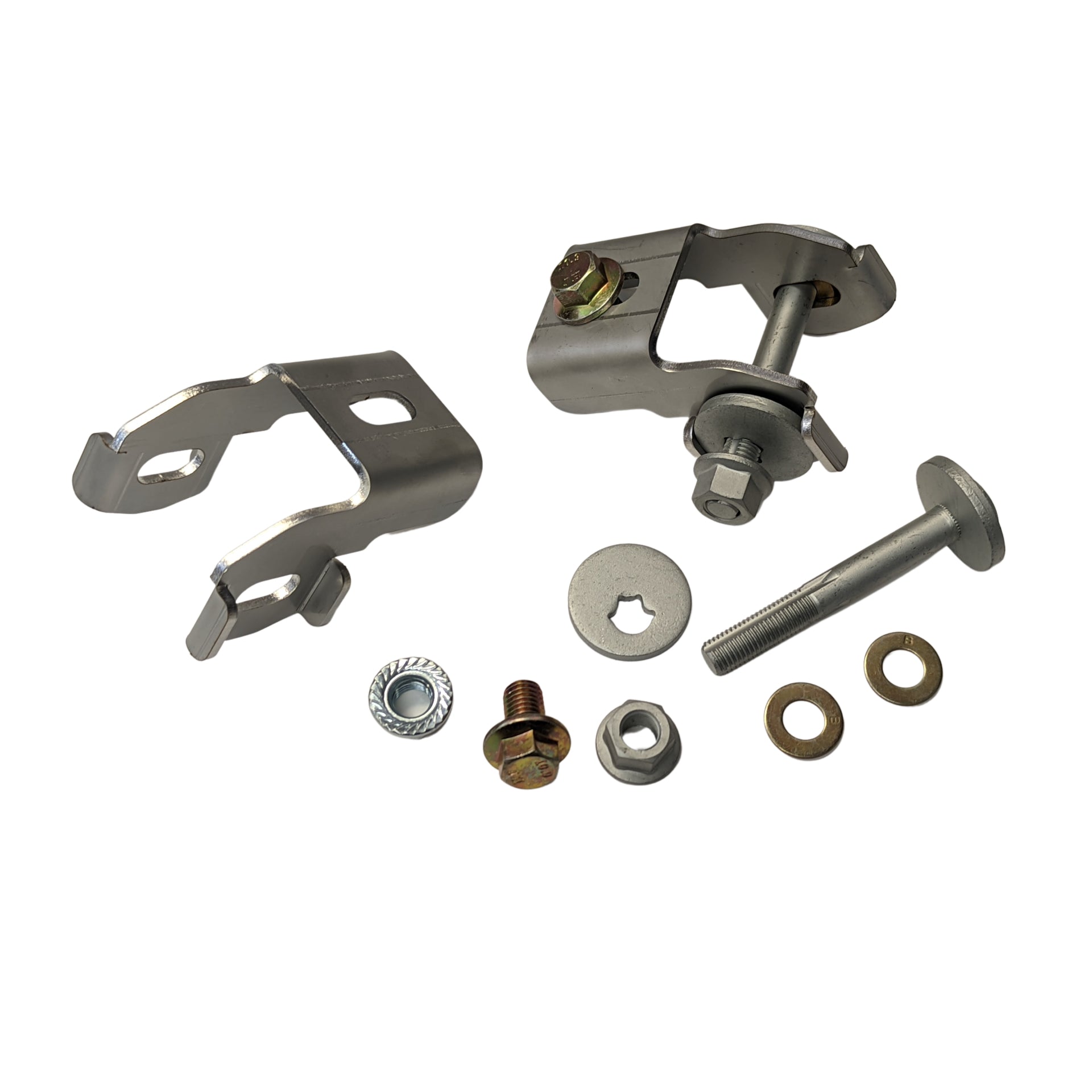 J&M Products 2015-2026 Ford Mustang S550/S650 Rear Camber Arm Adjustment Kit - 304 Stainless Steel (Part #215005)
