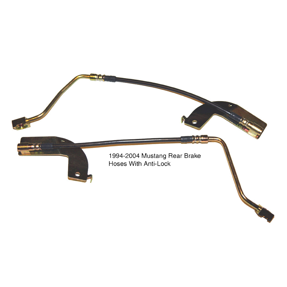 J&M 1999-2004 Ford Mustang Rear Stainless Steel Brake Hose Kit - With Traction Control (Excl. IRS) (Part #22522)