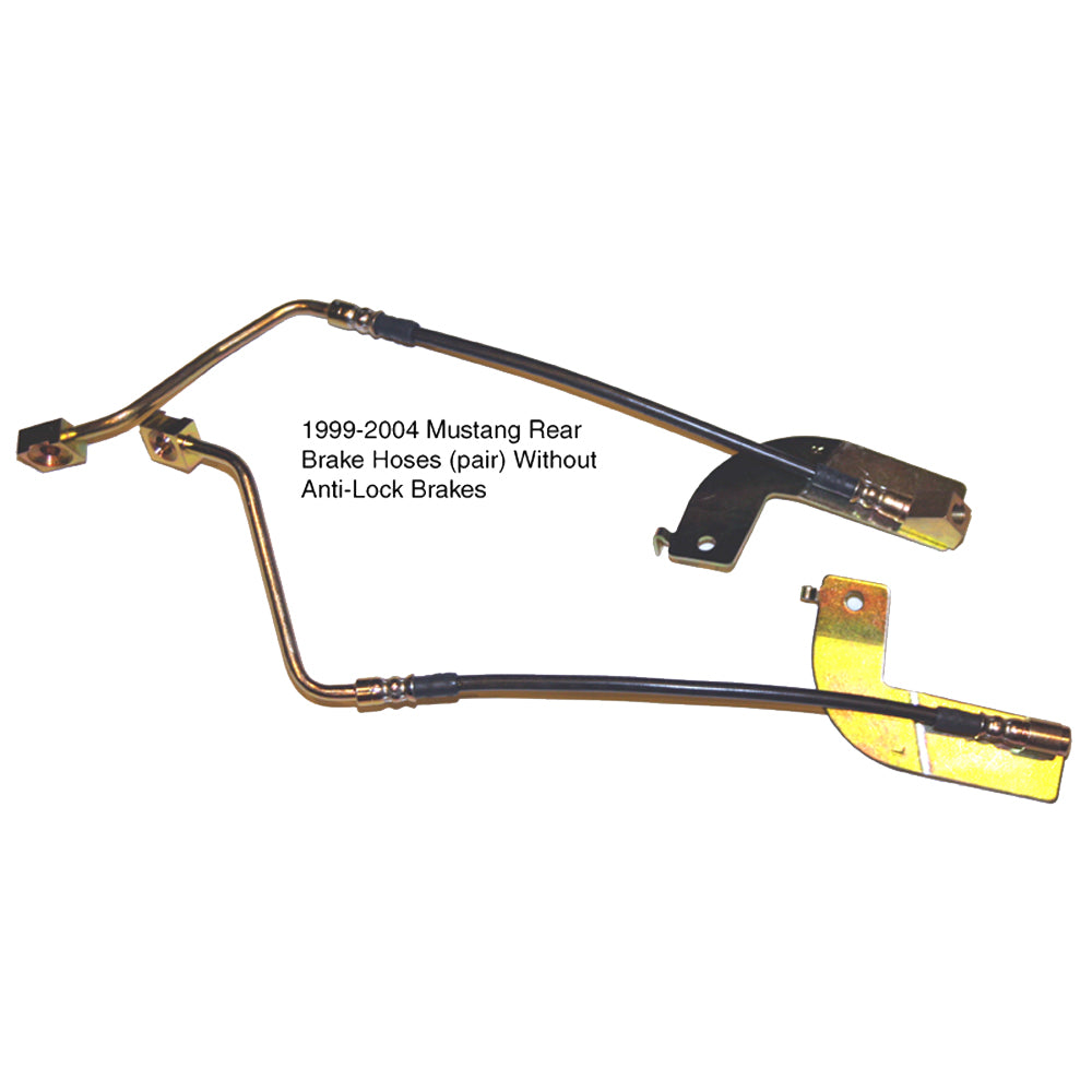 J&M 1999-2004 Ford Mustang Rear Stainless Steel Brake Hose Kit - Without Traction Control (Excl. IRS) (Part #22523)
