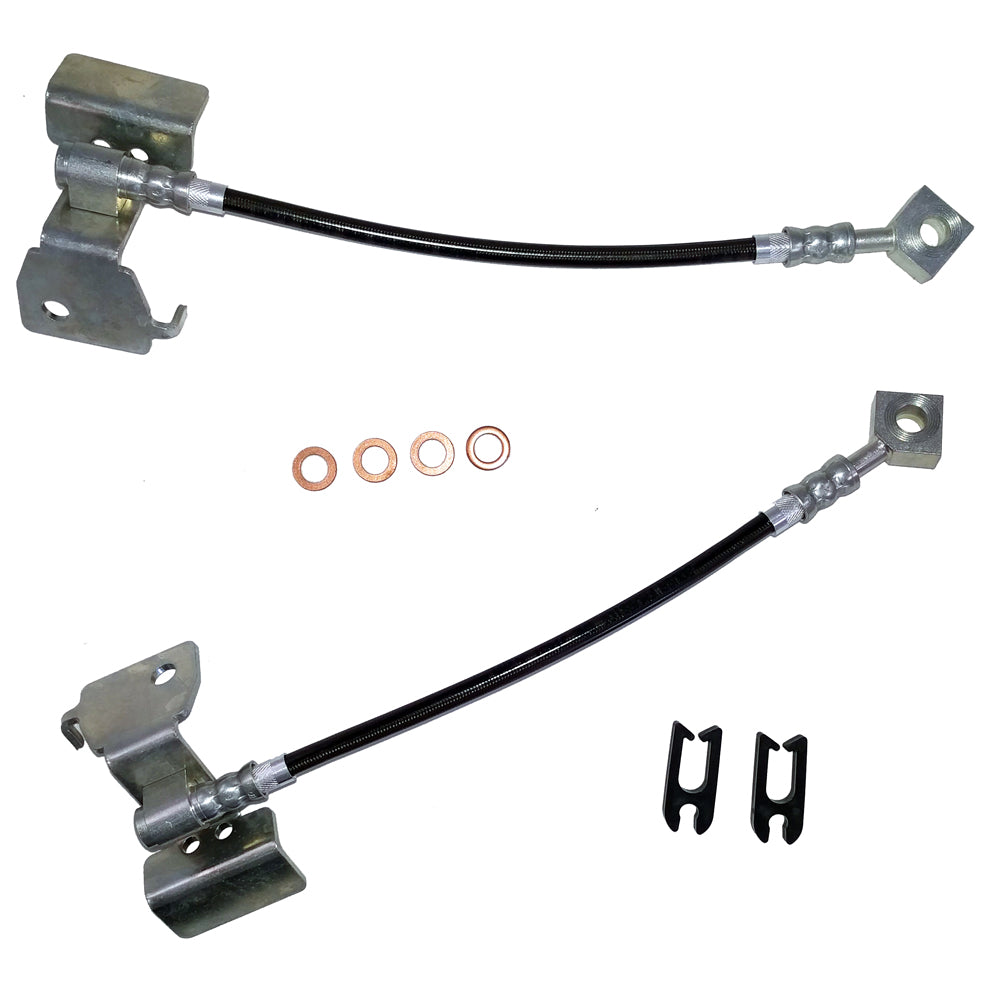 J&M 2005-2014 Ford Mustang Rear Stainless Steel Brake Hose Kit - With ABS (Part #22530R)