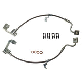 J&M 2013-2014 Ford Mustang GT500 Front Stainless Steel Brake Hose Kit (Part #22535F) — photo 2