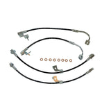 J&M 2015-2023 Ford Mustang GT/EcoBoost Front & Rear Stainless Steel Brake Hose Kit (Excl. MagneRide) (Part #22560)