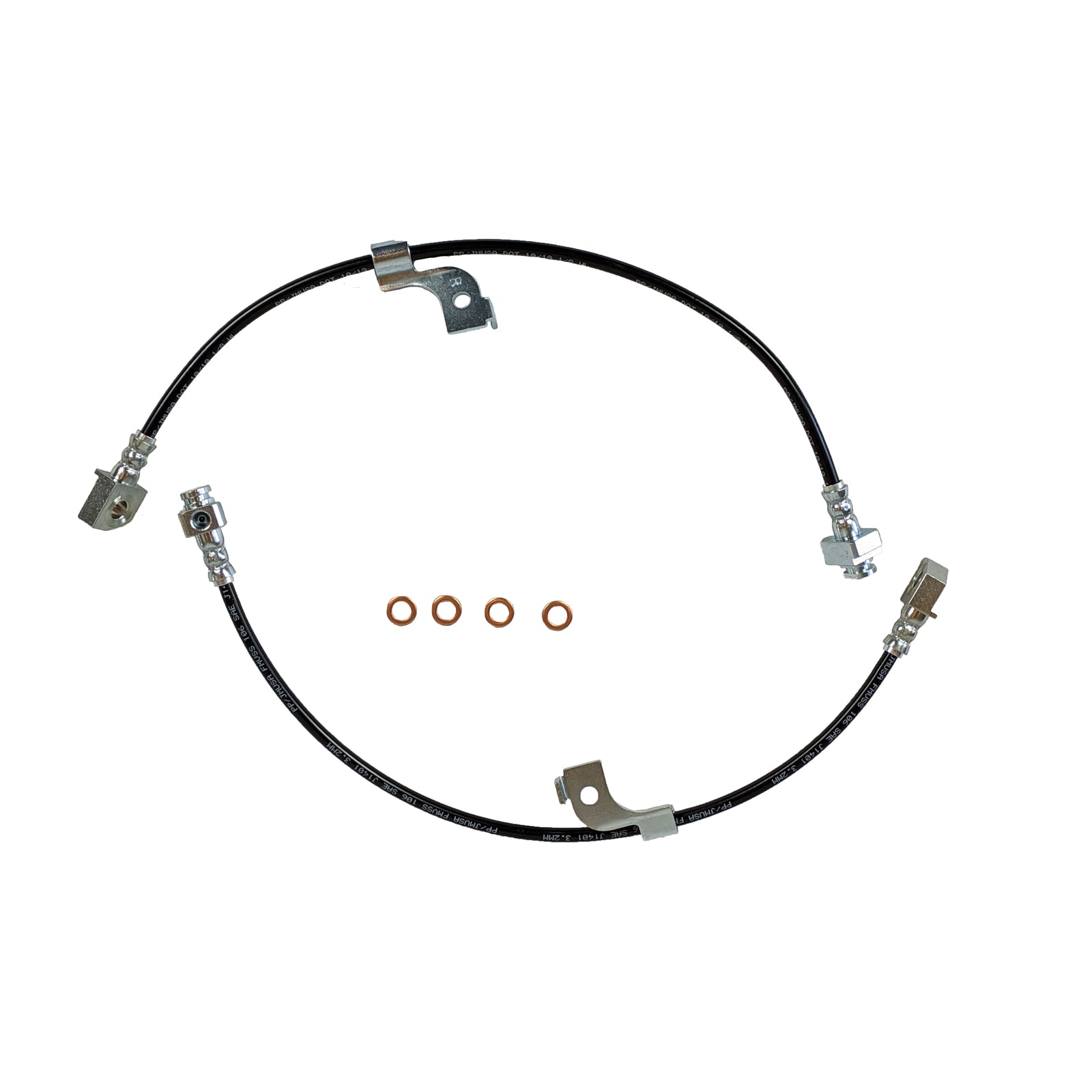 J&M 2015-2023 Ford Mustang Rear Stainless Steel Brake Hose Kit (All Models) (Part #22560R)