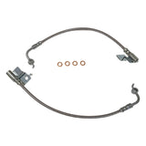2024+ Ford Mustang S650 Front Stainless Steel Braided Brake Line Kit - Non-MagneRide (Black or Clear Cover) (Part #22561)