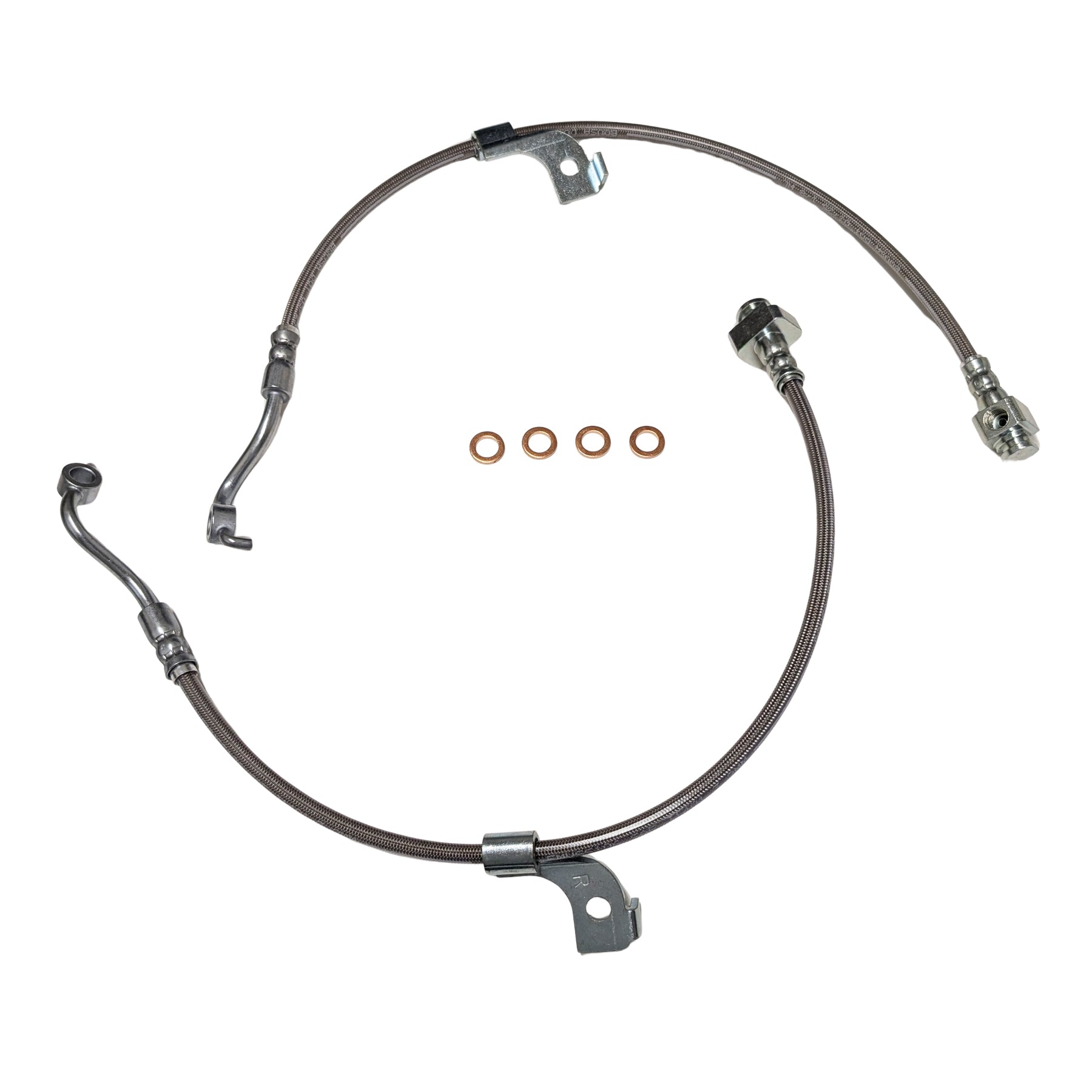 J&M Rear Stainless Steel Braided Brake Line Kit for 2024+ Ford Mustang S650 - Non-Brembo (Black or Clear Cover) - 22562