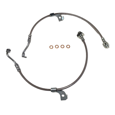 J&M Rear Stainless Steel Braided Brake Line Kit for 2024+ Ford Mustang S650 - Non-Brembo (Black or Clear Cover) - 22562