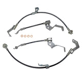2024+ Ford Mustang S650 Rear Stainless Steel Braided Brake Hose Kit - Fits Brembo (Part #22563-B) - Black outer cover