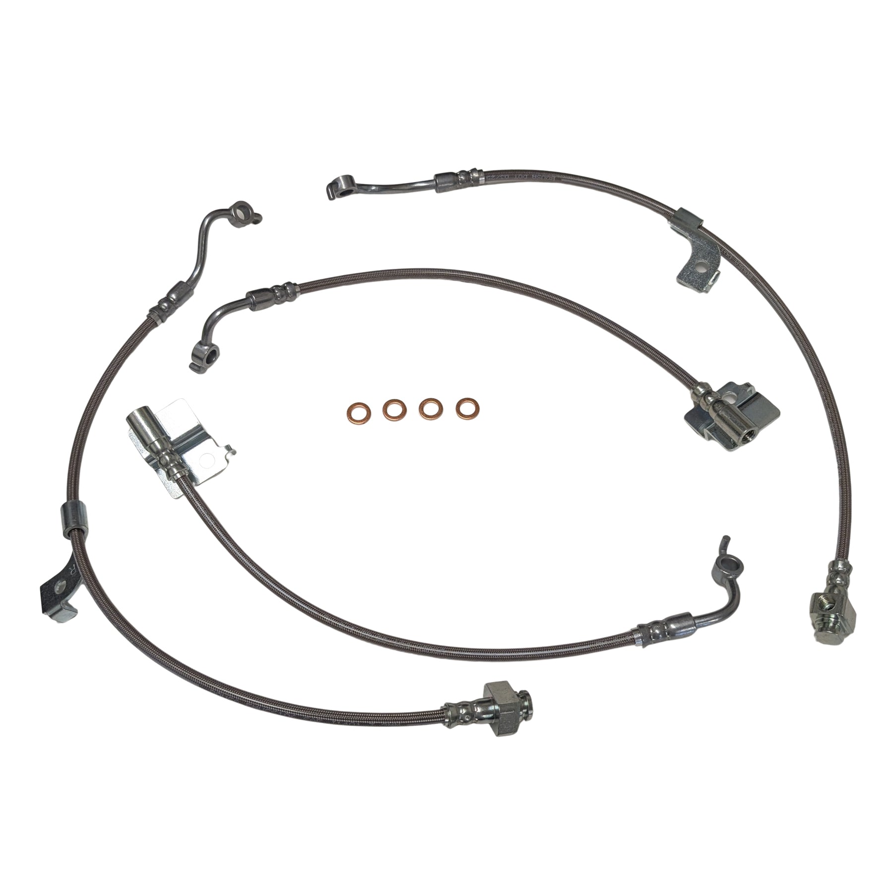 J&M Full Front + Rear Stainless Steel Braided Brake Line Kit for 2024+ Ford Mustang S650 - Non-MagneRide & Non-Brembo (Black or Clear Cover) (Part #22565)