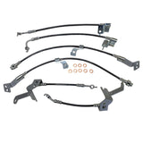 2024+ Ford Mustang S650 Full Front + Rear Stainless Steel Braided Brake Line Kit - Non-MagneRide & Brembo (Part #22566-B) - Black outer cover