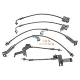2024+ Ford Mustang S650 Full Front + Rear Stainless Steel Braided Brake Line Kit - Non-MagneRide & Brembo (Black or Clear Cover) (Part #22566)