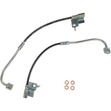 J&M 2015-2020 Ford Mustang GT350 & GT350R Front Stainless Steel Brake Hose Kit (Part #22580F)