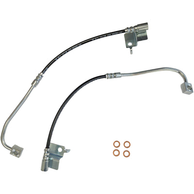 J&M 2015-2020 Ford Mustang GT350 & GT350R Front Stainless Steel Brake Hose Kit (Part #22580F)