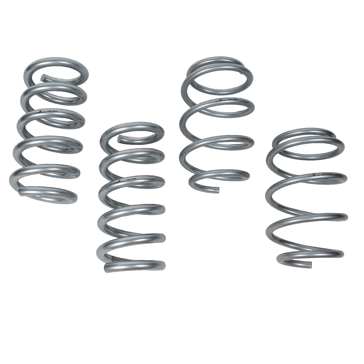 J&M Products 2015-2023 Ford Mustang Sport Springs - Minimal Drop, Chrome Silicon Steel (Part #51015)