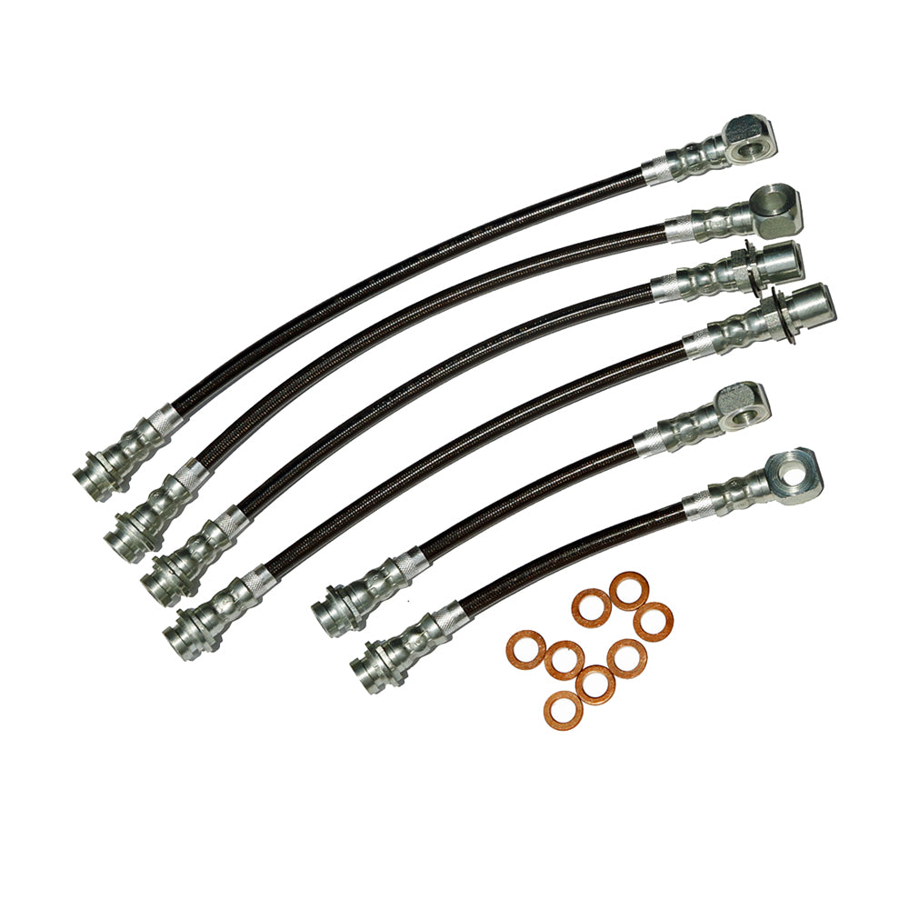 1993-1997 Camaro/Firebird J&M Front & Rear Stainless Steel Brake Hose Kit - With Traction Control (Part #22505)