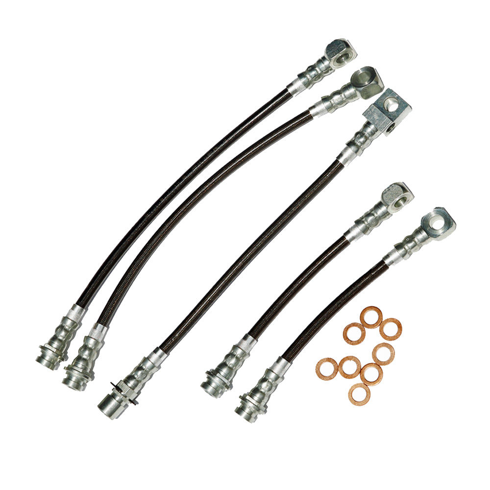 1993-1997 Camaro/Firebird J&M Front & Rear Stainless Steel Brake Hose Kit - Without Traction Control (Part #22504)