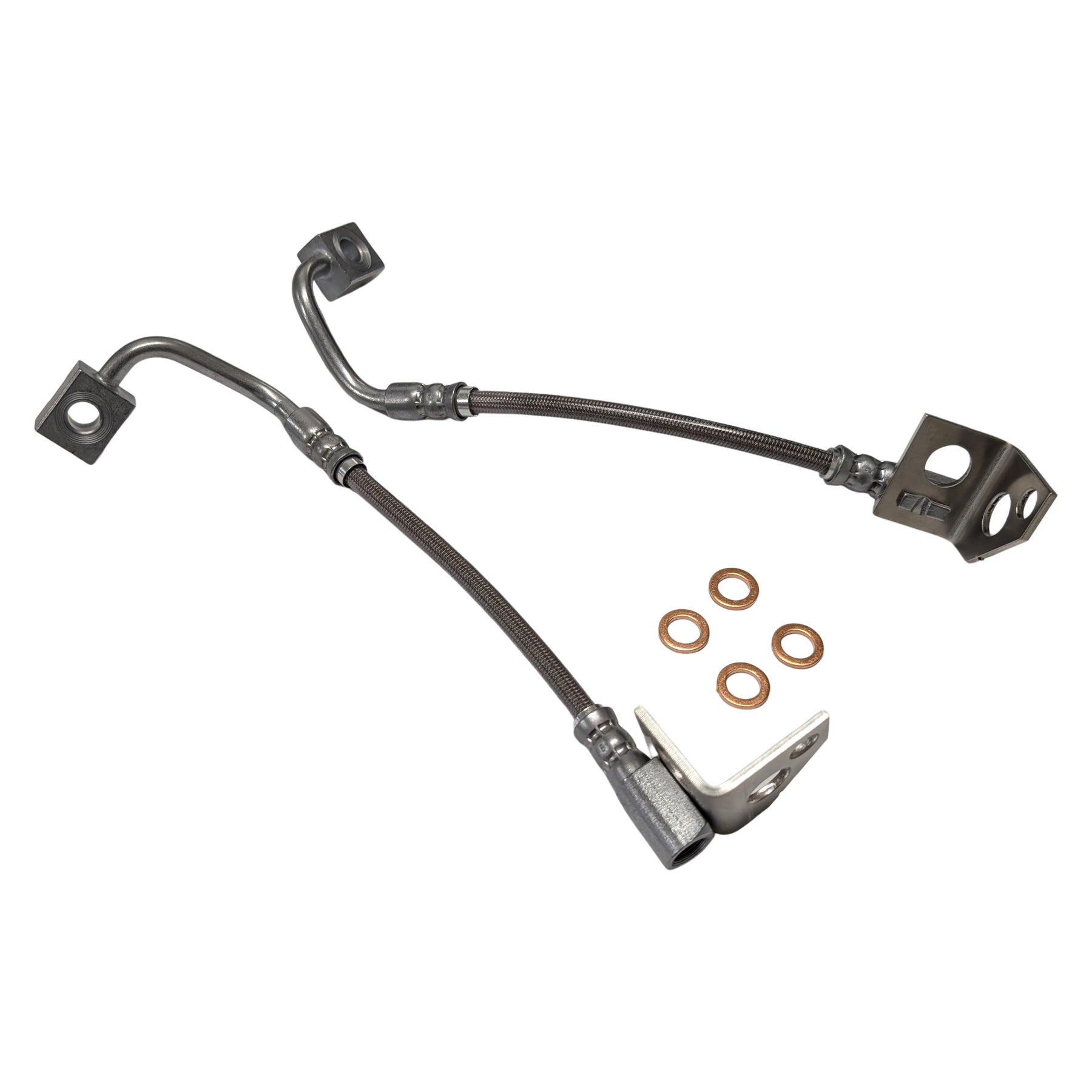J&M 1993 Ford Mustang Cobra Rear Stainless Steel Brake Hose Kit (Part #22526)