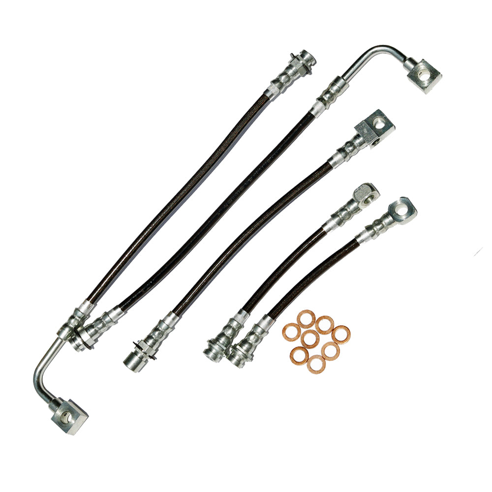 1998-2002 Camaro/Firebird J&M Front & Rear Stainless Steel Brake Hose Kit - Without Traction Control (Part #22507)